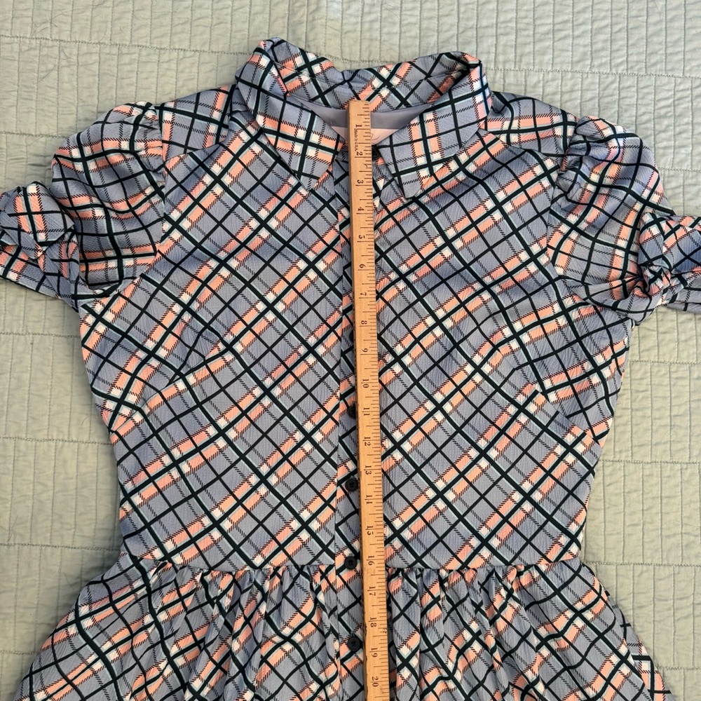 Gal Meets Glam Collection Colette Blue Plaid Button-Down Maxi Dress Size 12 - Picture 12 of 16